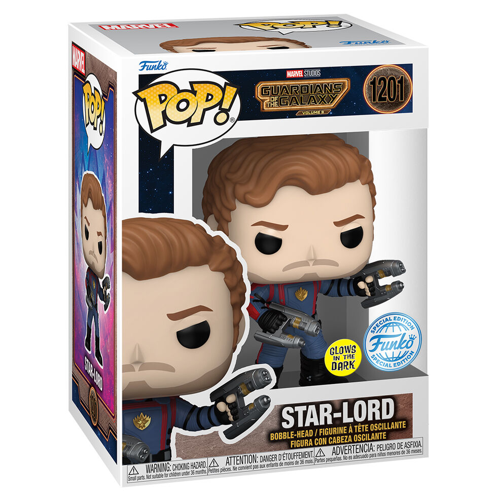 Star-Lord Exclusive Funko POP! Marvel Guardians of the Galaxy Star-Lord Exclusive #1201 Glow in the Dark - Image 1